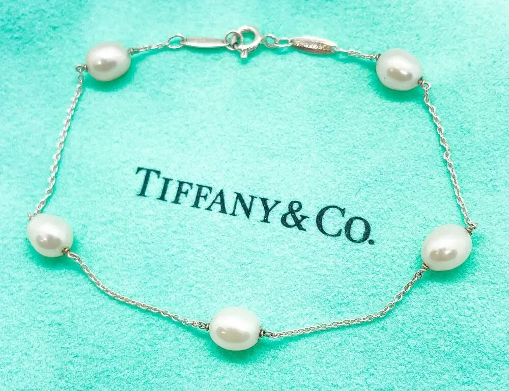 Tiffany & Co. Elsa Peretti 6-6.5mm Pearls by the Yard Bracelet Silver 7.75